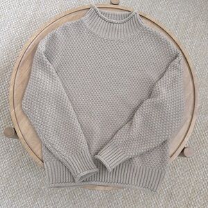 Turtleneck Batwing Sleeve Loose Oversized Chunky Knitted Pullover Sweater